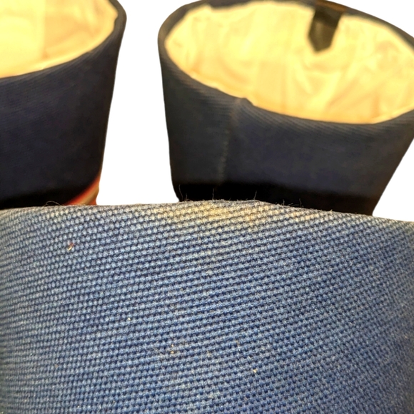 Debi Lilly Striped Basket Planter Pot Covers in Navy Blue, White & Red Set of 4 - Picture 5 of 9